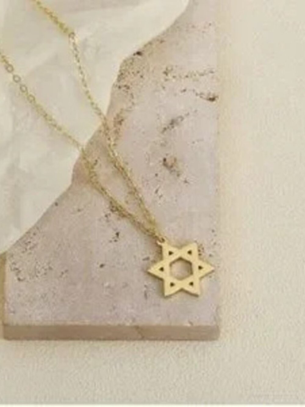 Gold 14k Gold Plated Star Of David Pendant Necklace